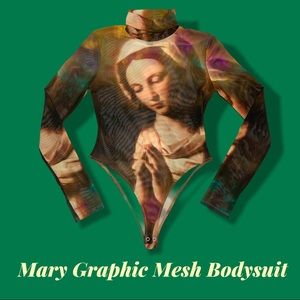 Mary Graphic Mesh Bodysuit